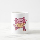 Cute Axolotl Loves Roller Skating コーヒーマグカップ (中央)