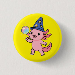 Cute Axolotl Magician Button  缶バッジ