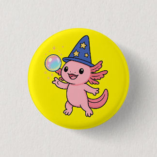 Cute Axolotl Magician Button  缶バッジ