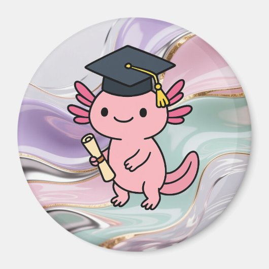 Cute Axolotl Magnets – Kawaii Aquatic Animal Decor マグネット (正面)
