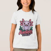 Cute Axolotl Original Smiling Face トライブレンドＴシャツ (正面)