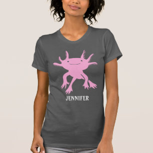 Cute Axolotl Pink Salamanderグラフィッパーソナライズされたク Tシャツ
