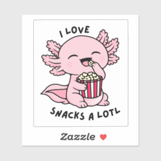 Cute Axolotl Snack Lover Funny Pun Sticker シール