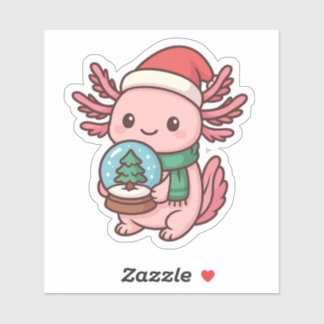 Cute Axolotl Snow Globe Sticker シール