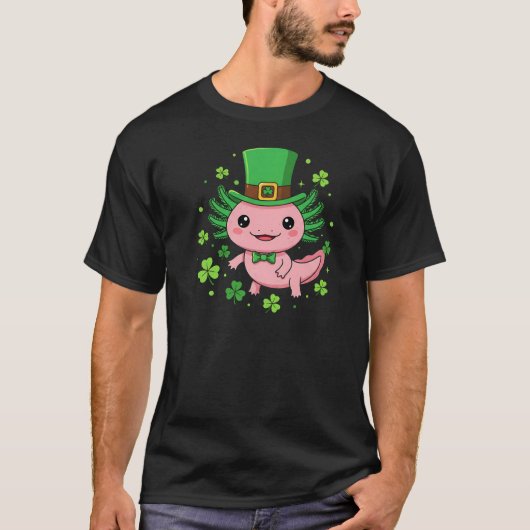 ​Cute Axolotl St Patrick's Day Art Tシャツ (正面)