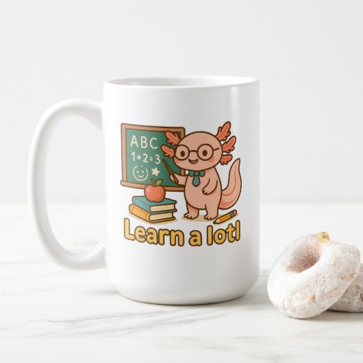 Cute Axolotl Teacher T-Shirt | Learn a Lotl Kawaii コーヒーマグカップ (ドーナツ)