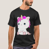 Cute Axolotl Unicorn Cat Illustration Tシャツ (正面)