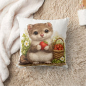 Cute Baby Animal Strawberry Pillow Kawaii クッション (ブランケット)