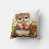 Cute Baby Animal Strawberry Pillow Kawaii クッション (裏面)
