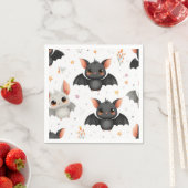 Cute Baby Bats Halloween Party Napkins スタンダードカクテルナプキン (インサイチュ)