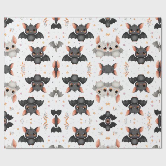 Cute Baby Bats Halloween Wrapping Paper ラッピングペーパー (フラット)