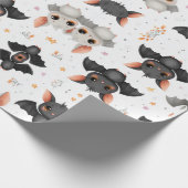 Cute Baby Bats Halloween Wrapping Paper ラッピングペーパー (角)
