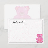 Cute Baby Bear In Pink Custom Just a Note ノートカード (正面/裏面)