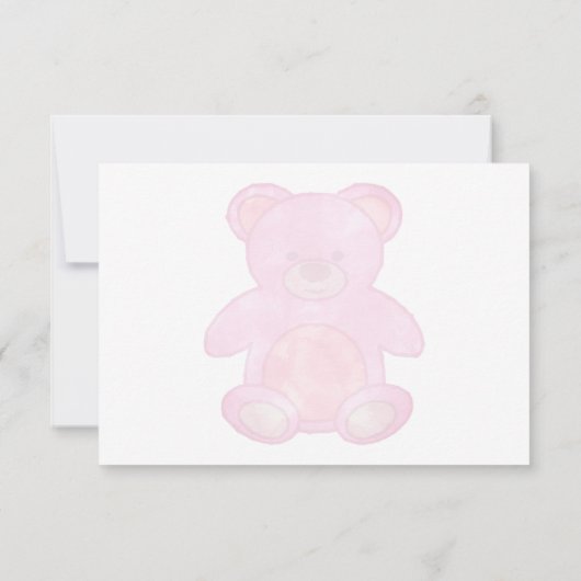 Cute Baby Bear In Pink Personalized  ノートカード (裏面)