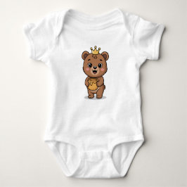 Cute Baby Bear King ベビーボディスーツ