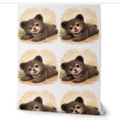 Cute Baby Bear Pattern Wallpaper Nursery Kids 壁紙 (ほどく)