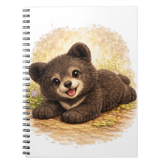 Cute Baby Bear Spiral Notebook Kawaii ノートブック (正面)