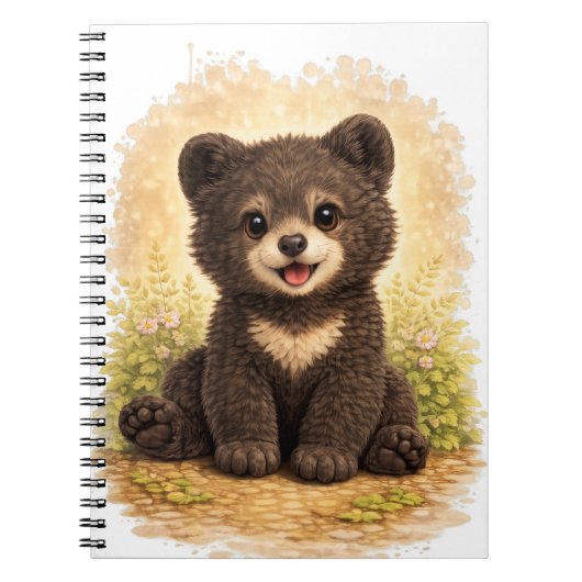 Cute Baby Bear Spiral Notebook Kawaii ノートブック (正面)