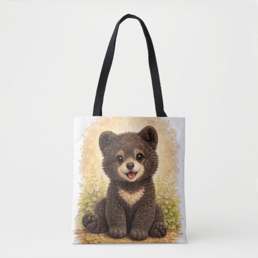 Cute Baby Bear Tote Bag Kawaii Animal トートバッグ (正面)