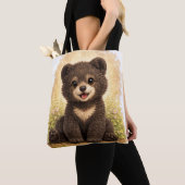 Cute Baby Bear Tote Bag Kawaii Animal トートバッグ (クローズアップ)