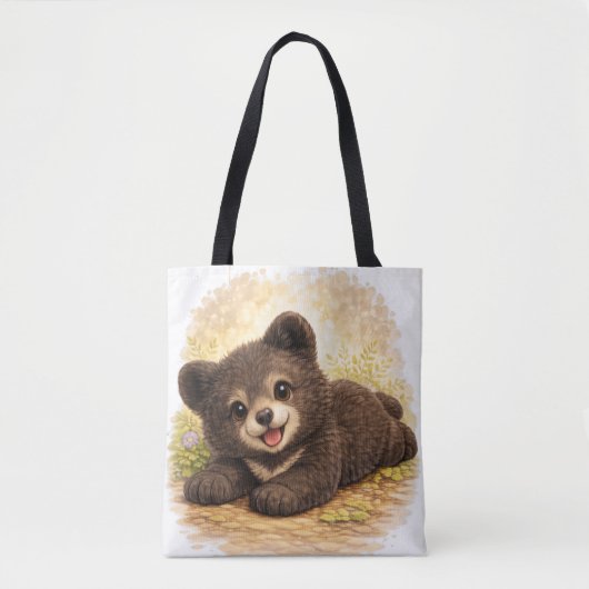 Cute Baby Bear Tote Bag Kawaii Animal トートバッグ (正面)