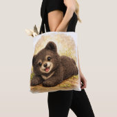 Cute Baby Bear Tote Bag Kawaii Animal トートバッグ (クローズアップ)