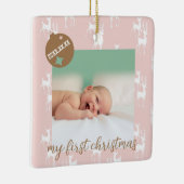 Cute Baby Birth Announcement Photo セラミックオーナメント (右)