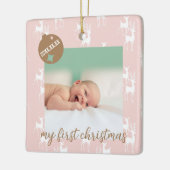 Cute Baby Birth Announcement Photo セラミックオーナメント (左)