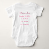 Cute Baby Birth Personalized Details ベビーボディスーツ (裏面)