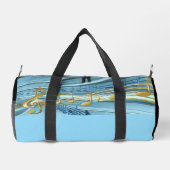 Cute Baby Blue Musical Notes ダッフルバッグ (裏面)