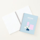 Cute baby blue notebook with geometric flowers  ノートブック (内部)