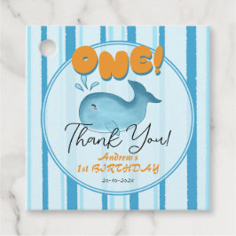 Cute Baby Blue Whale 1st Birthday フェイバータグ