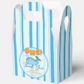 Cute Baby Blue Whale 1st Birthday フェイバーボックス (見開き)