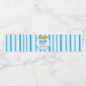 Cute Baby Blue Whale 1st Birthday ペットボトルラベル (シングルラベル)