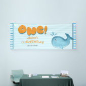 Cute Baby Blue Whale 1st Birthday 横断幕 (トレードショー)