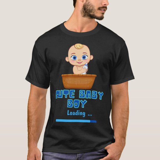 Cute Baby Boy Loading Gender Party Pregnancy It s  Tシャツ (正面)