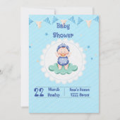 Cute Baby Boy Party Invitation  招待状 (正面)