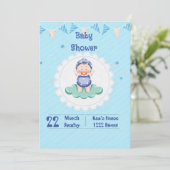 Cute Baby Boy Party Invitation  招待状 (スタンド正面)