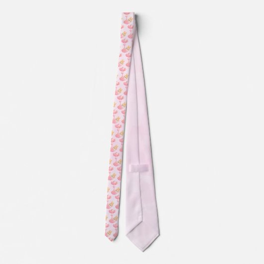 Cute Baby Bunny in a Heart Blanket Pattern ネクタイ (裏面)