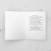 Cute Baby Bunny in Blue Overalls "You Can Do It" カード (内部)