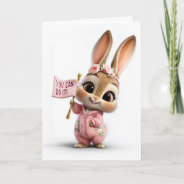 Cute Baby Bunny With Rose Crown Encouragement カード