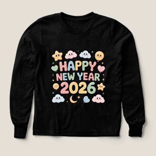 Cute Baby Cartoon New Year 2026 Illustration (デザイン正面)