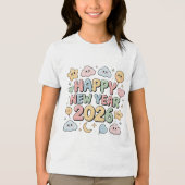 Cute Baby Cartoon New Year 2026 Illustration トライブレンドＴシャツ (正面)