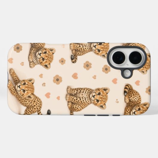 Cute Baby Cheetah Phone Case Case-Mate iPhoneケース (裏面 (横))