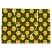 Cute Baby Chick Love with Hearts ラージペーパーバッグ (裏面)