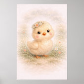 Cute Baby Chick Neutral Nursery Kids Room ポスター (正面)