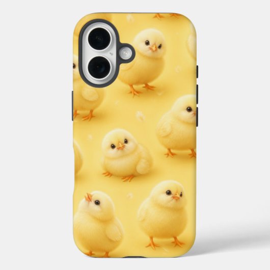 Cute Baby Chick Phone Case - Fluffy Yellow  Case-Mate iPhoneケース (裏面)