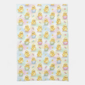 Cute Baby Chick Watercolor Easter キッチンタオル (縦)