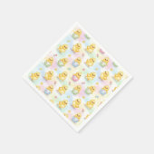 Cute Baby Chick Watercolor Easter スタンダードカクテルナプキン (角)