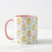 Cute Baby Chick Watercolor Easter Pattern マグカップ (左)